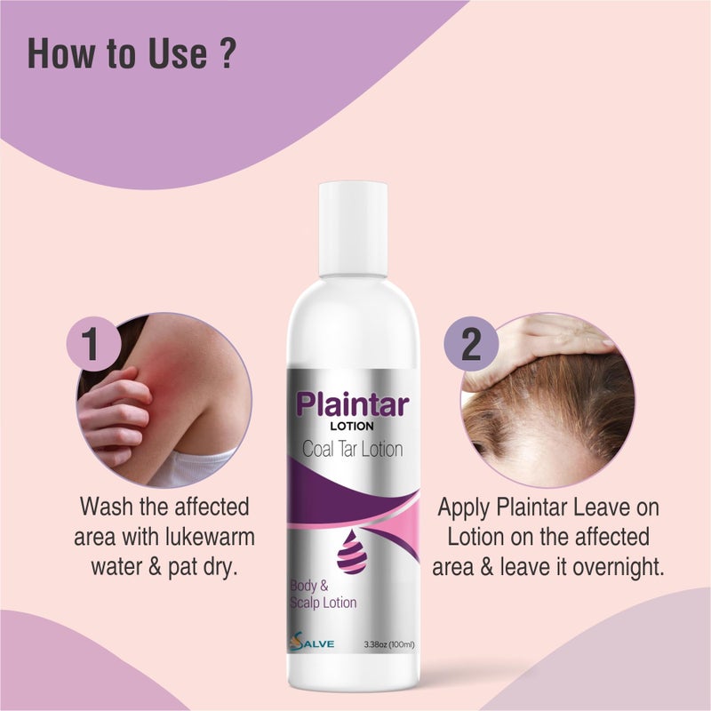 Salvia Plaintar Coal Tar Leave on Lotion/Reduces Scaling, Dryness & Itching/Coal Tar Lotion for Dandruff, Psoriasis & Seborrheic Dermatitis/for Body & Scalp/Instant Result 3.38 Oz (100ml) - Image 5